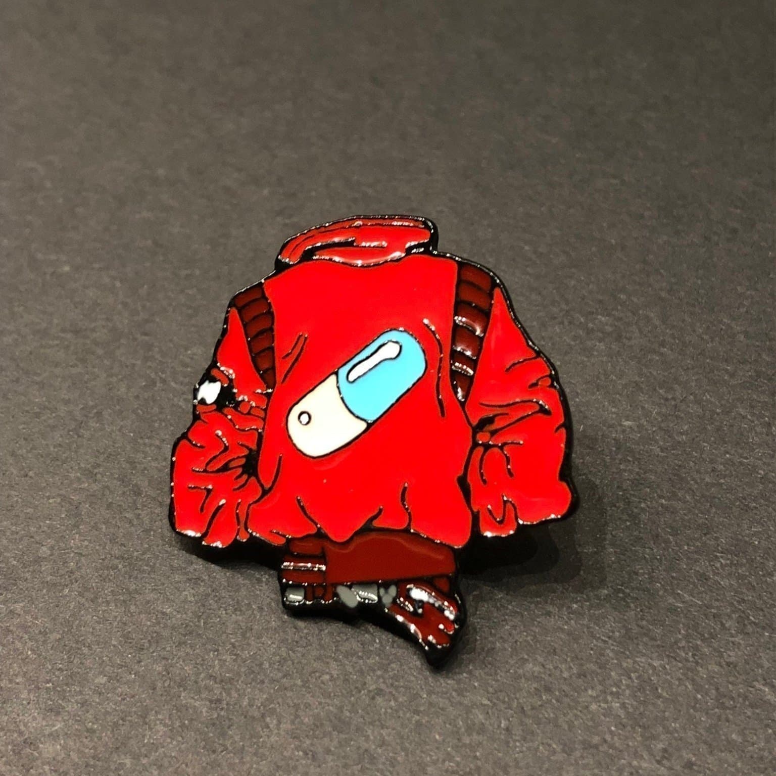 Akira Kaneda Red Capsule Jacket Enamel Pin | Anime Badge Brooch Gift