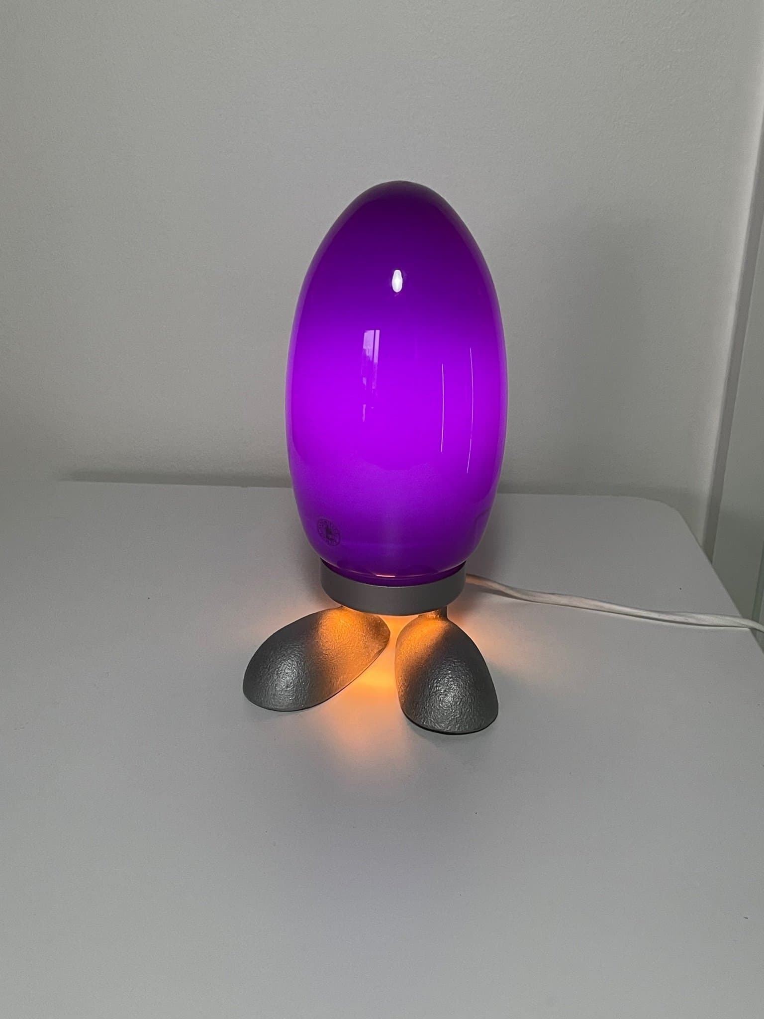 IKEA Äggbordslampa | Glas & Metall | Raketmotiv | 2000-tal | Popmodern