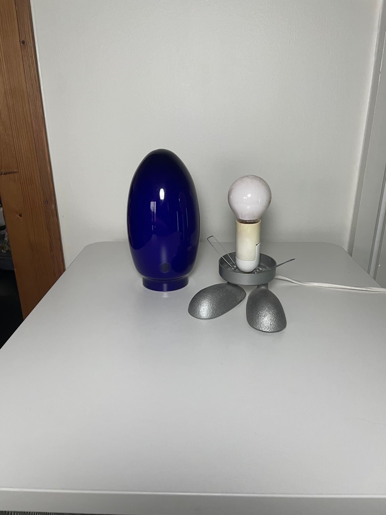 IKEA Äggbordslampa | Glas & Metall | Raketmotiv | 2000-tal | Popmodern
