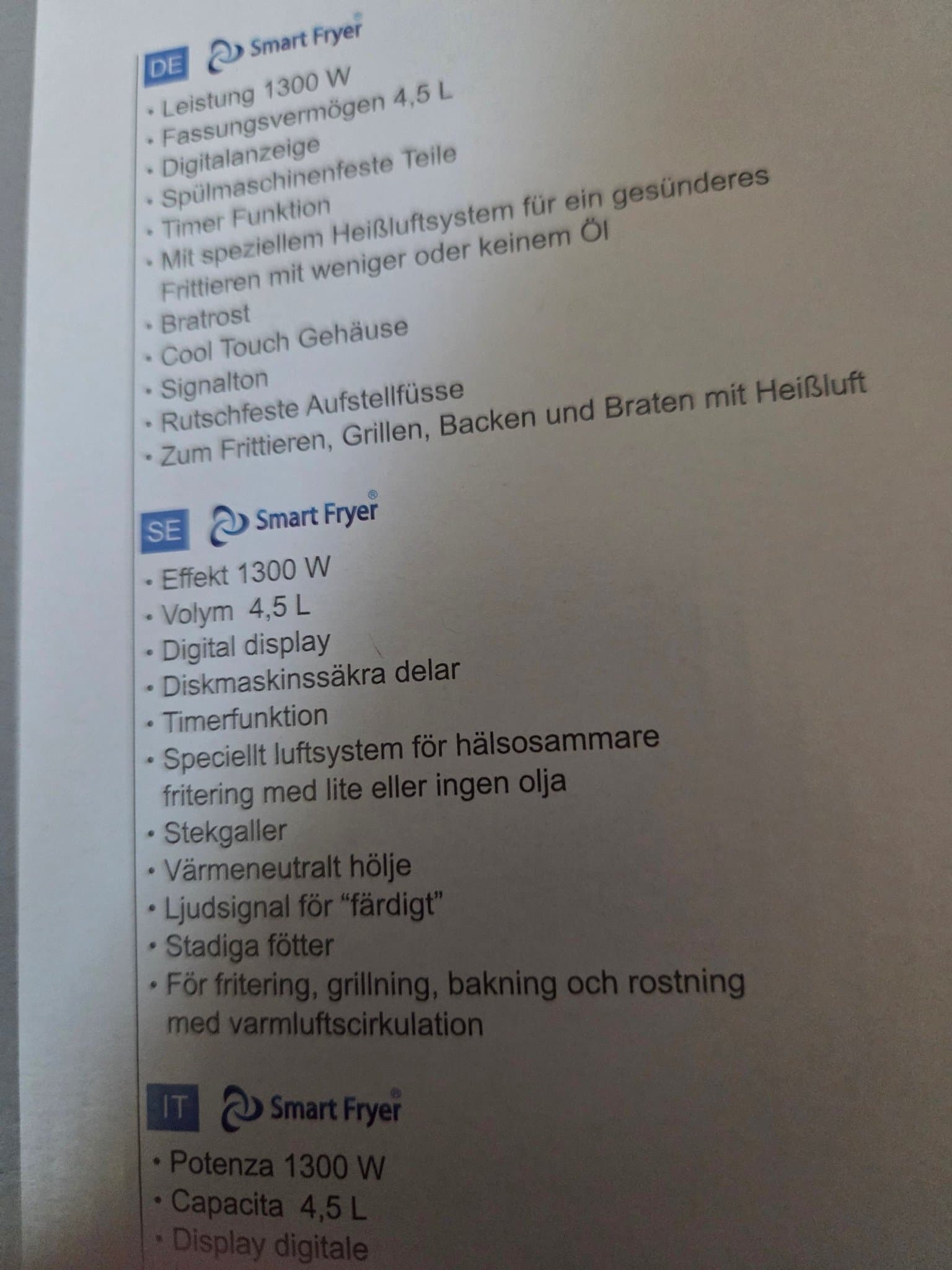 Emerio Smart Fryer AF-129084 Airfryer 4,5 L oanvänd
