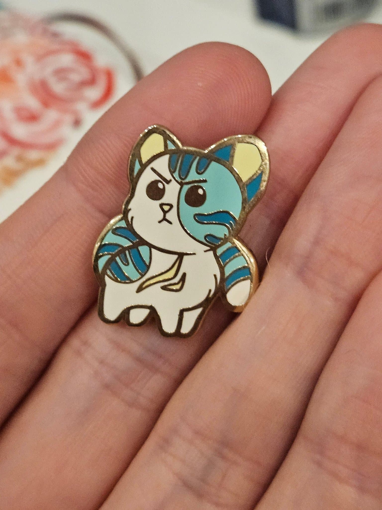 Warior cats blå Emalj Pins
