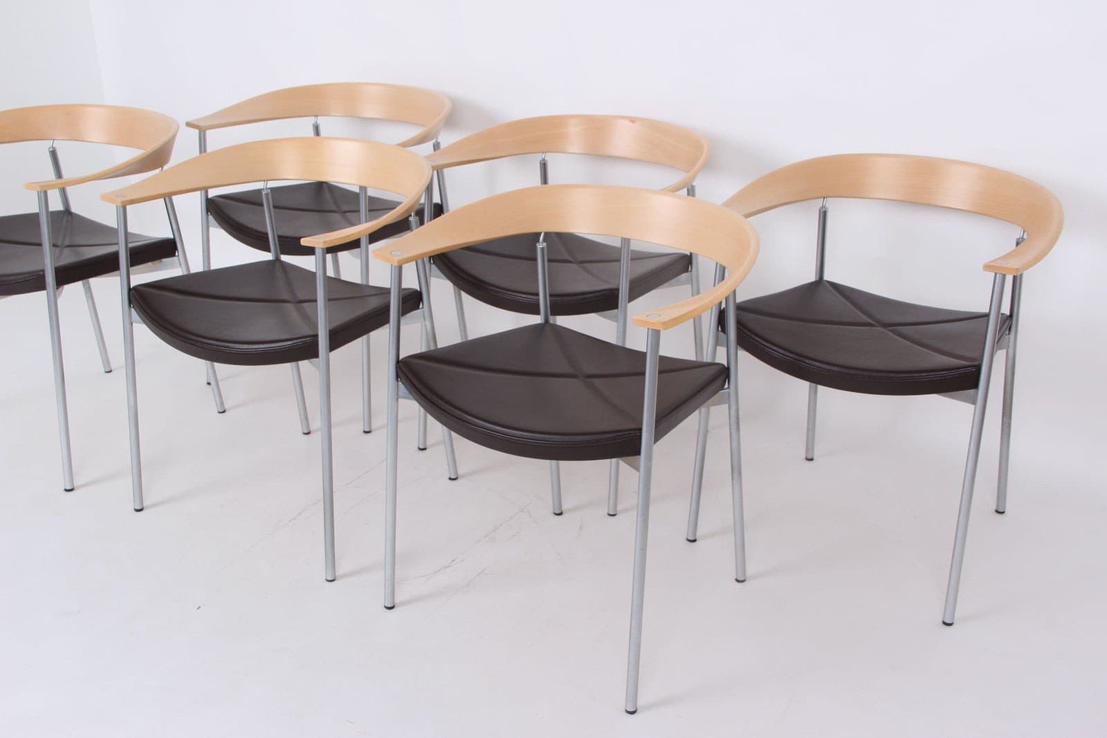 6st Paustian 'Spinal Chair' med lädersits - Dansk design av Paul Leroy