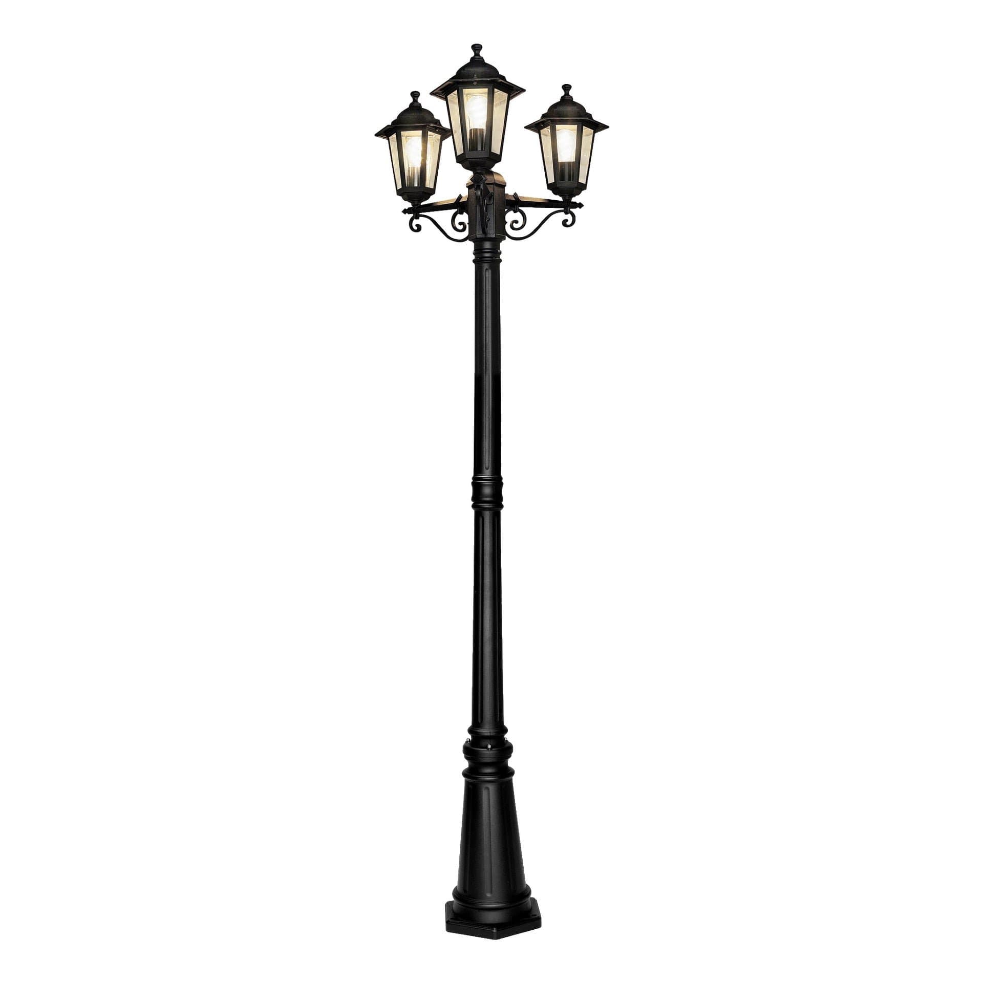 Stolplykta trädgårdslampa Anslut 420275 svart 3‑armad finns 2x