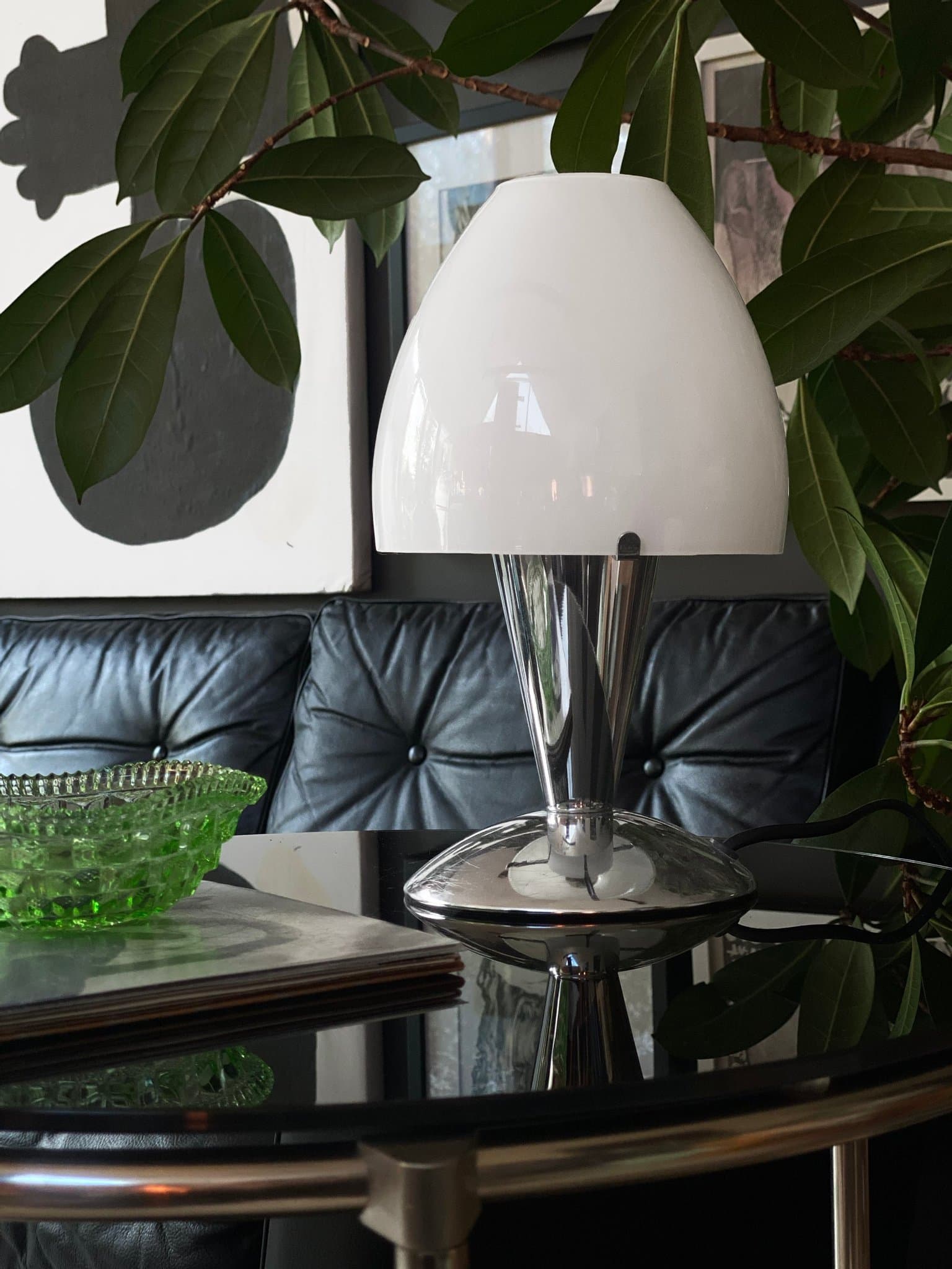 Sextett Vintage IKEA Bordslampa 90-tal - Krom & Glas
