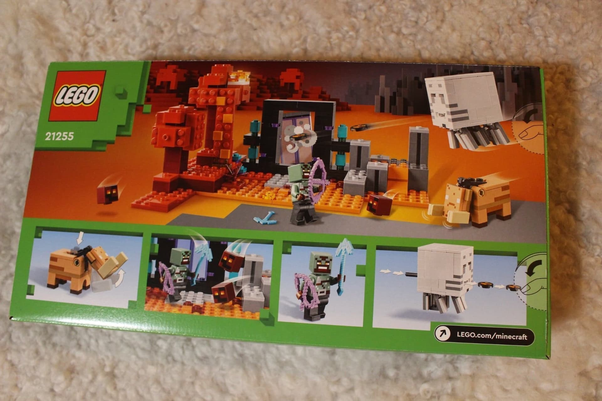 Oöppnat! LEGO Minecraft The Nether Portal Ambush / Attack vid Netherportalen