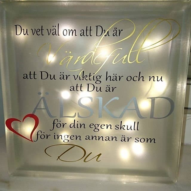 NY!!! Lampa, Glasblock med ljusslinga, fin inredning.