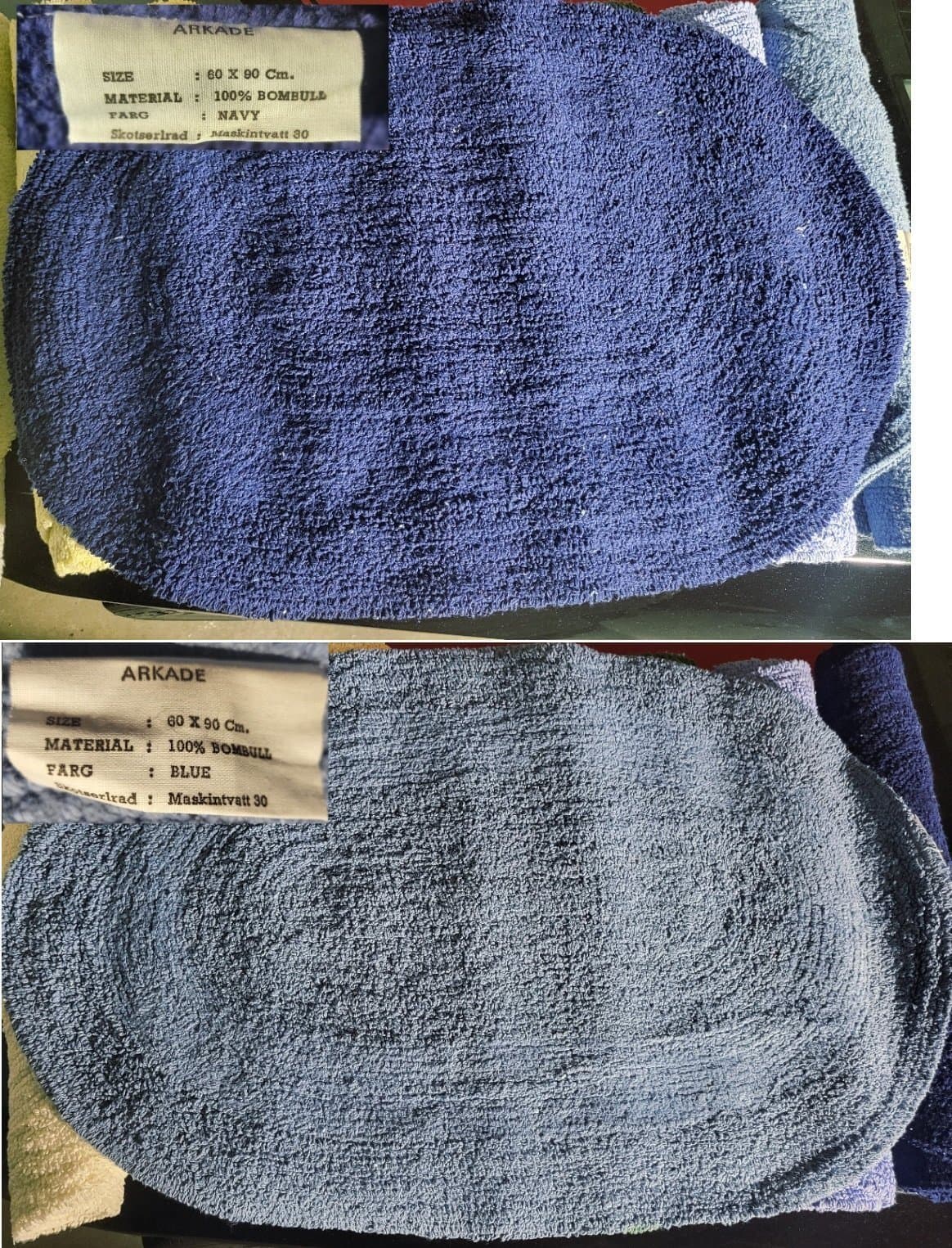 250 st nya mattor 100% bomull