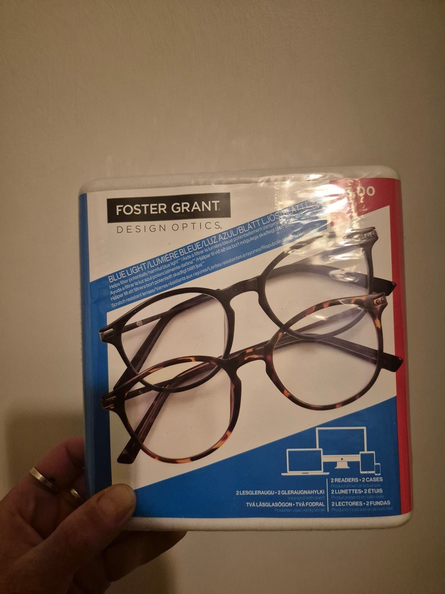Foster Grant Design Optics +3.00 Läsglasögon, 2-pack