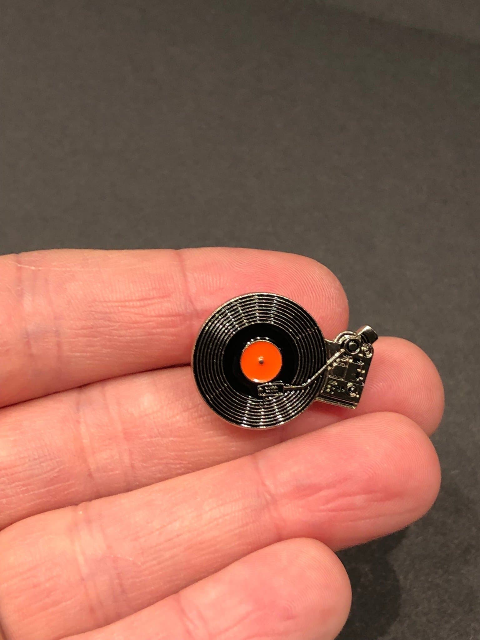 Retro Turntable Enamel Pin | Vintage Record Player Badge Brooch