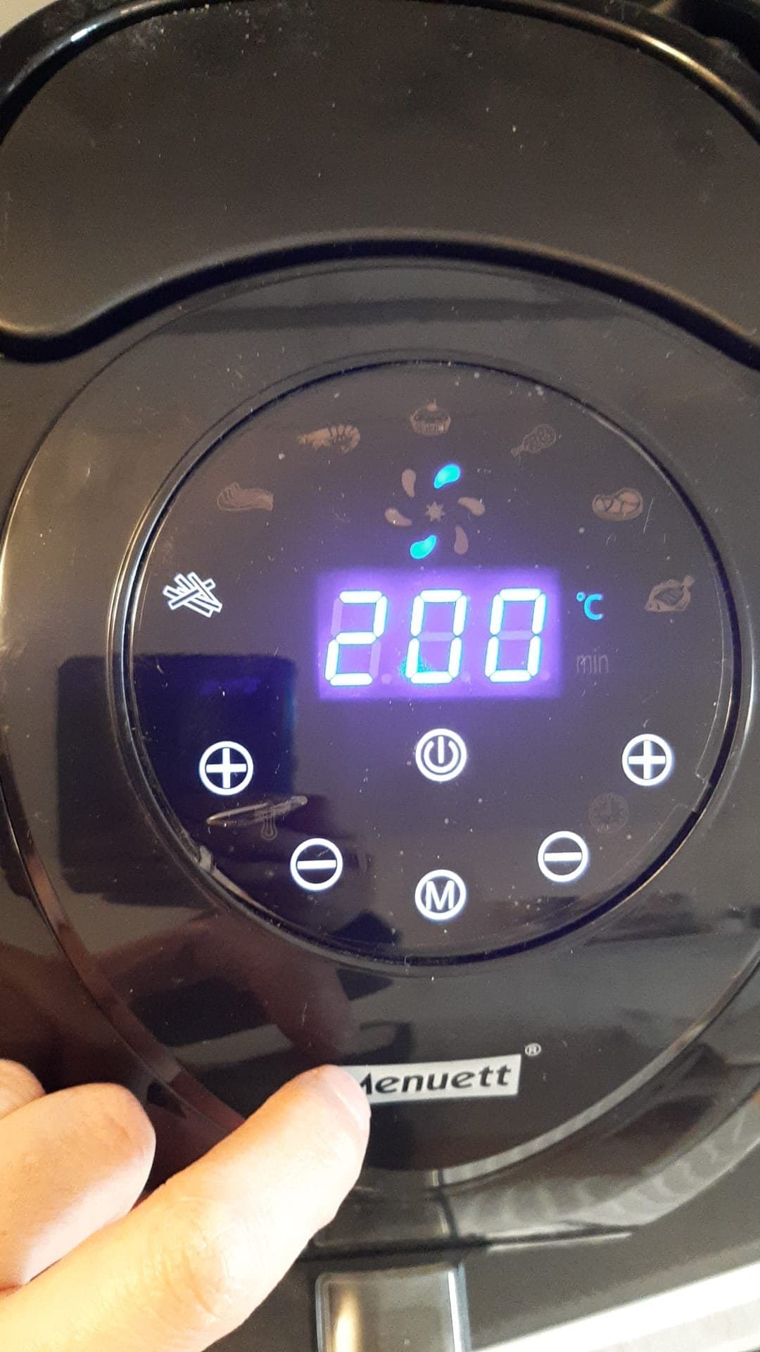 Digital varmluftsfritös (airfryer) 3,2 l 1400 W 80-200 °C