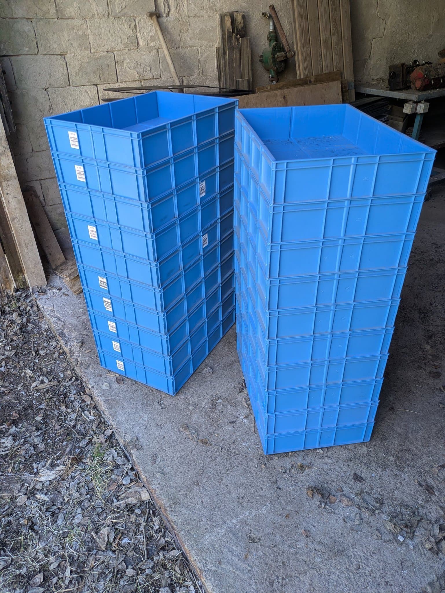 Plastlåda 20st Bekuplast Inkl inlägg med fack Yttermått: 63 x 42 x 12 cm