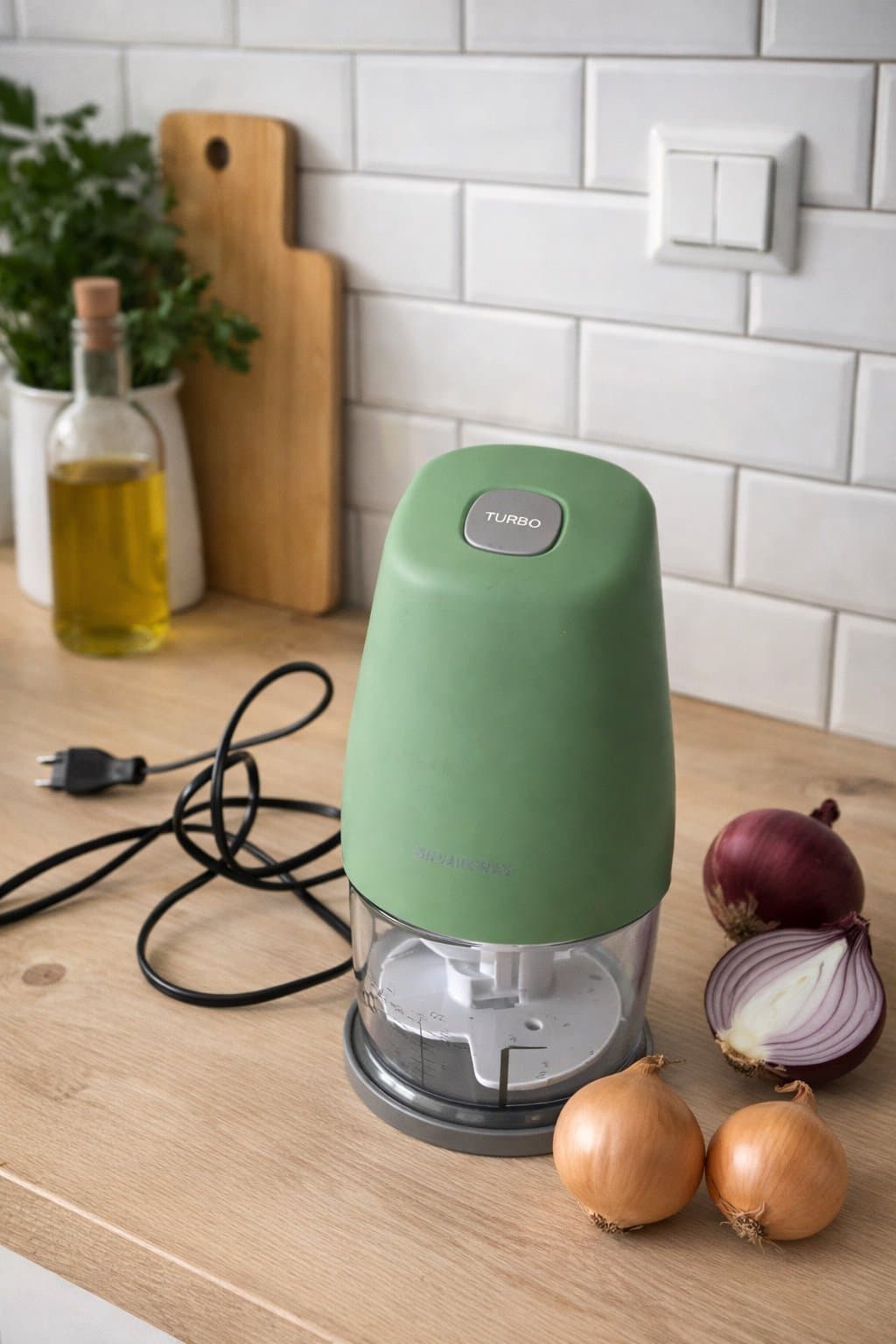 Praktisk grön turbo-hackare – smidig kökshjälp