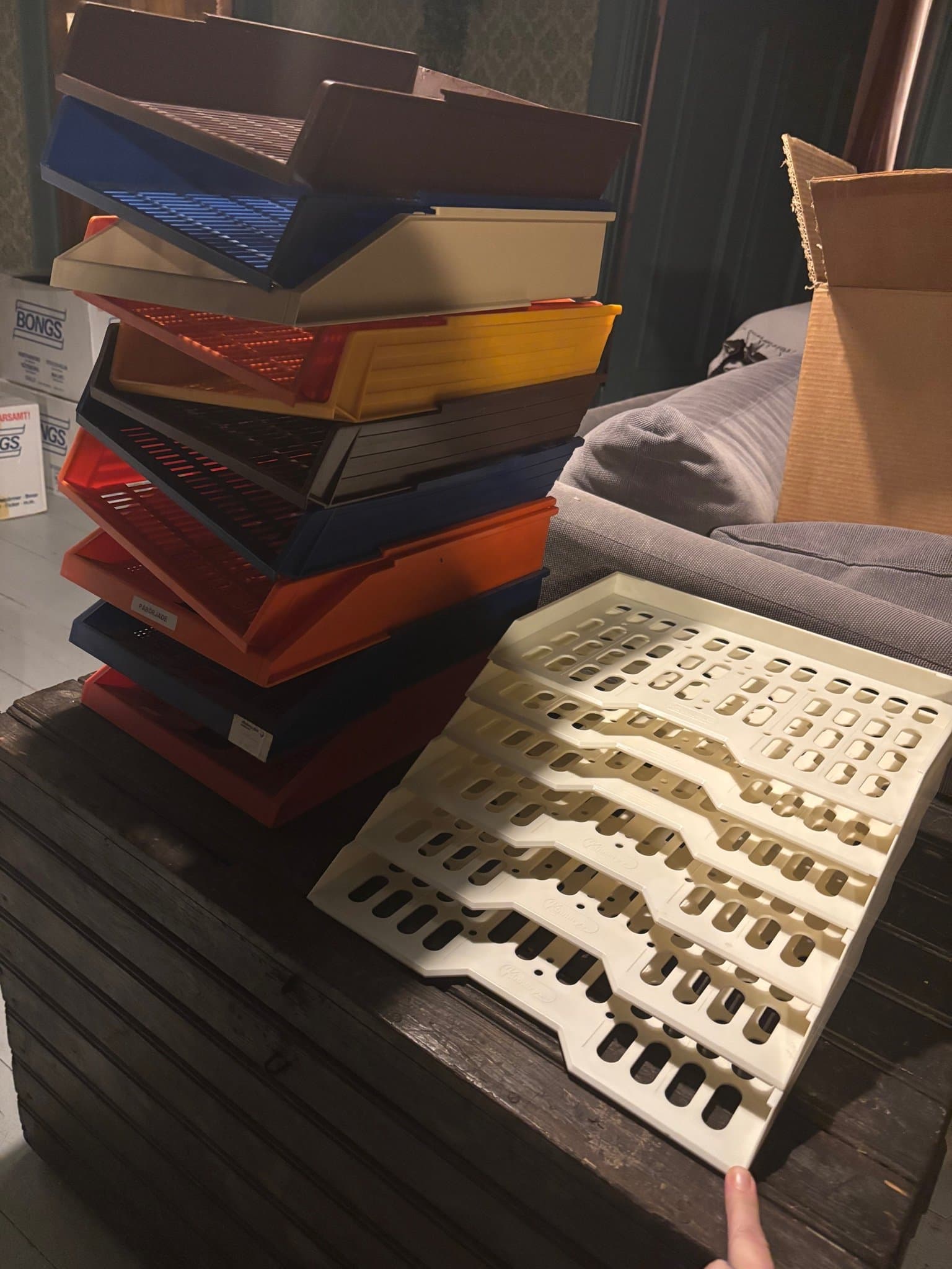 Bordslådor 11 st + en trapp variant