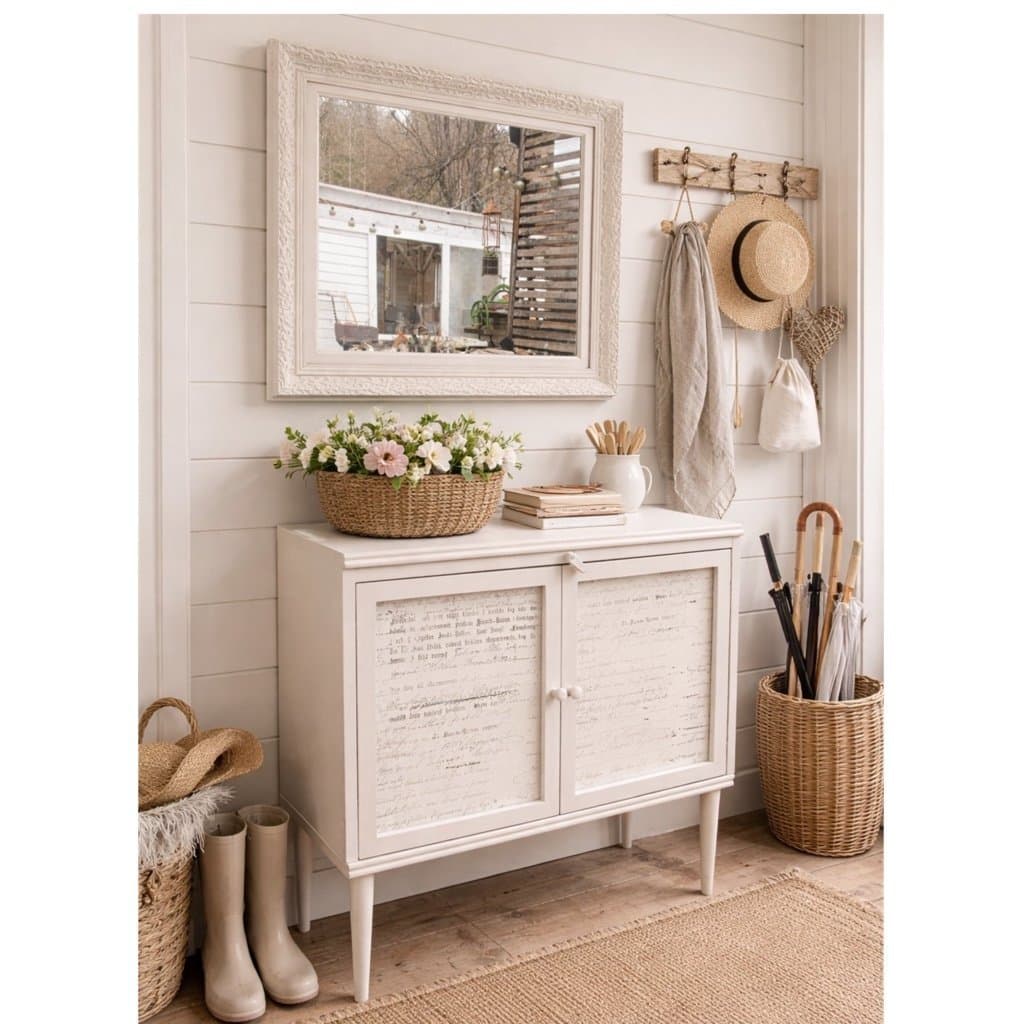 Skänk + spegel / lantligt Skåp med spegel / hallmöbel / sidebord