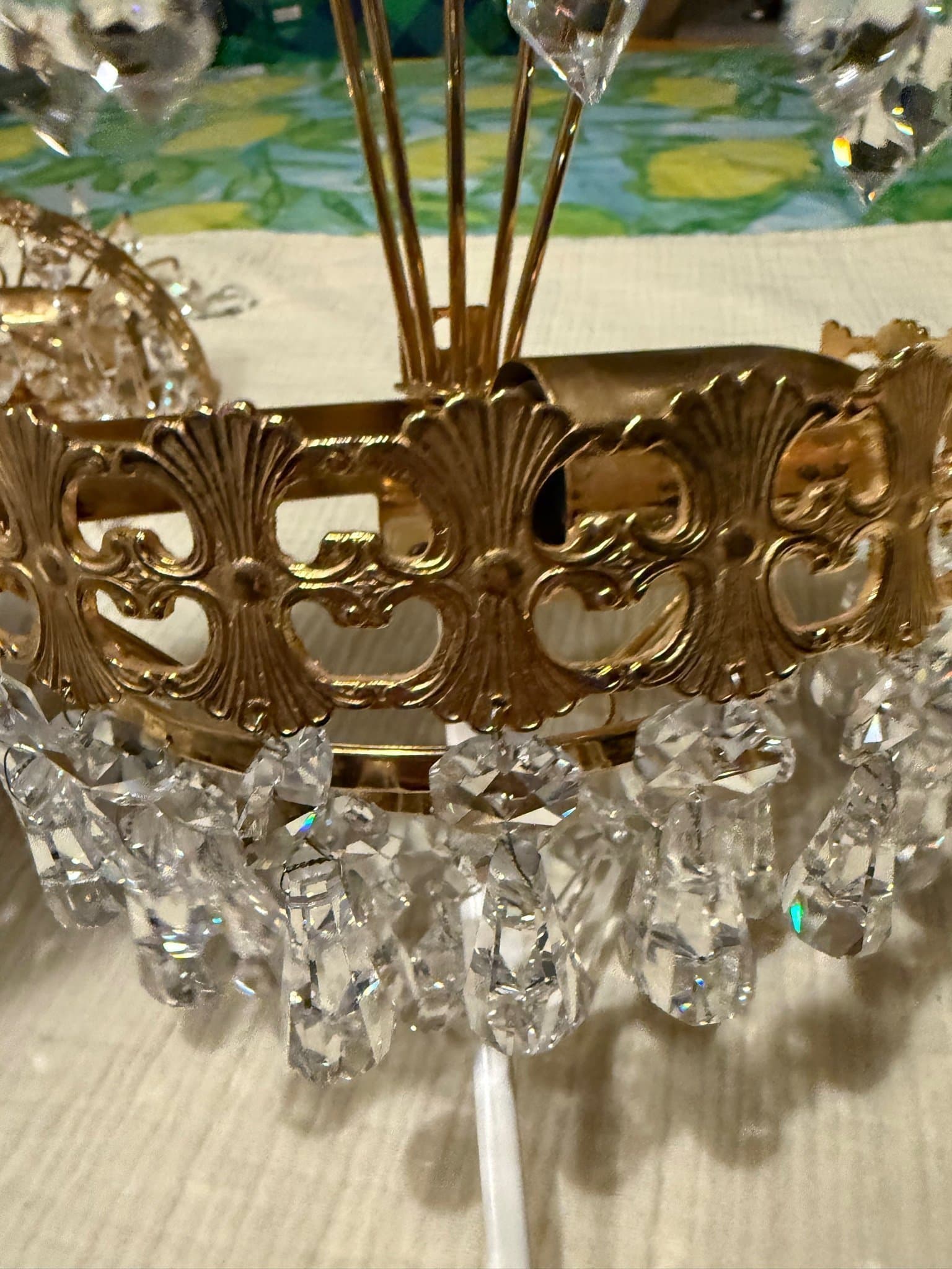 2st Vägglampor - Vintage - Mässing - Glasprismor