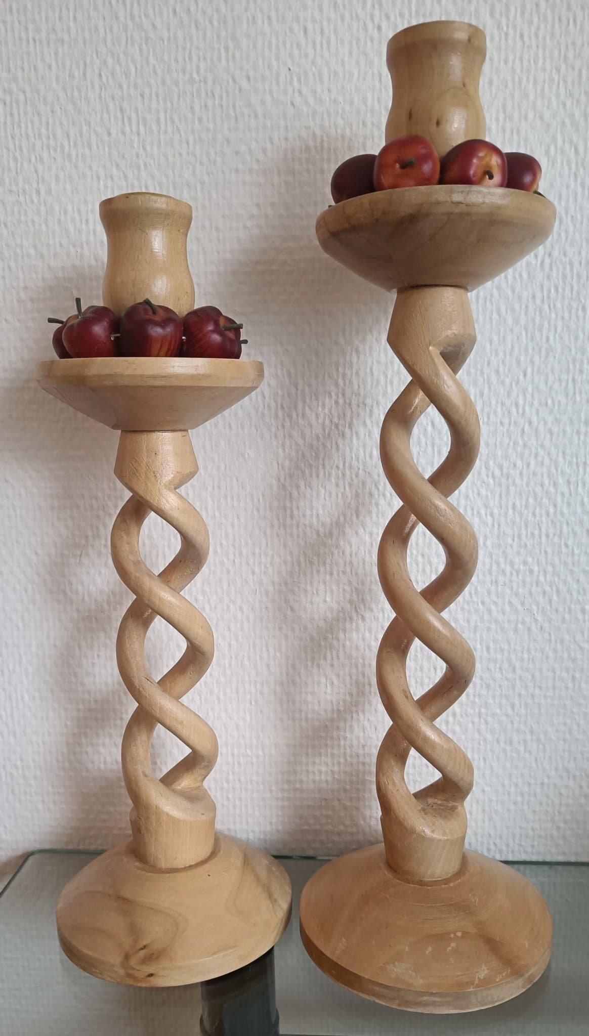 Hjalmar Johansson, handgjorda spiral-ljusstakar, signerade!