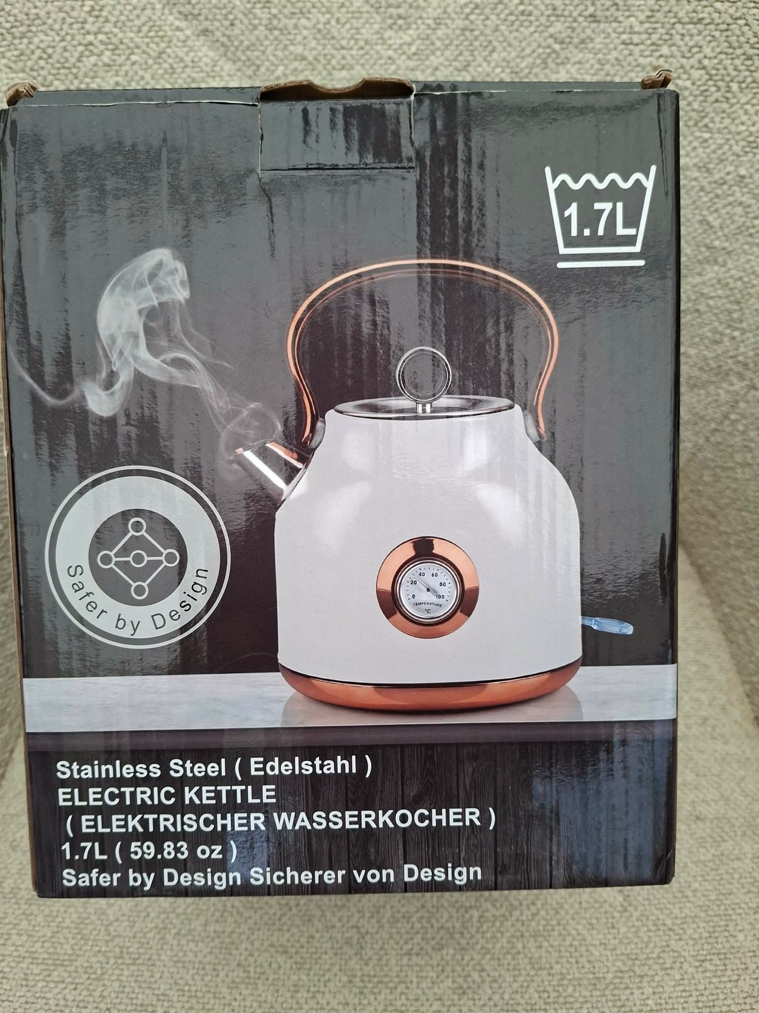 Elektrisk vattenkokare i rostfritt stål, 1.7L