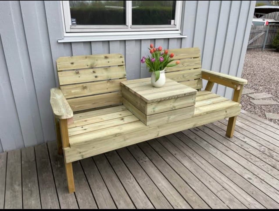 Trädgårdsbänk Picknickbord Relaxa för 2