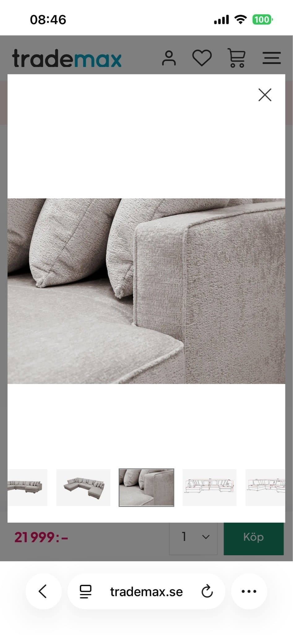 Rossita 5-sits högervänt U-formad Djup Soffa med Divan och Schäslong i Chenille