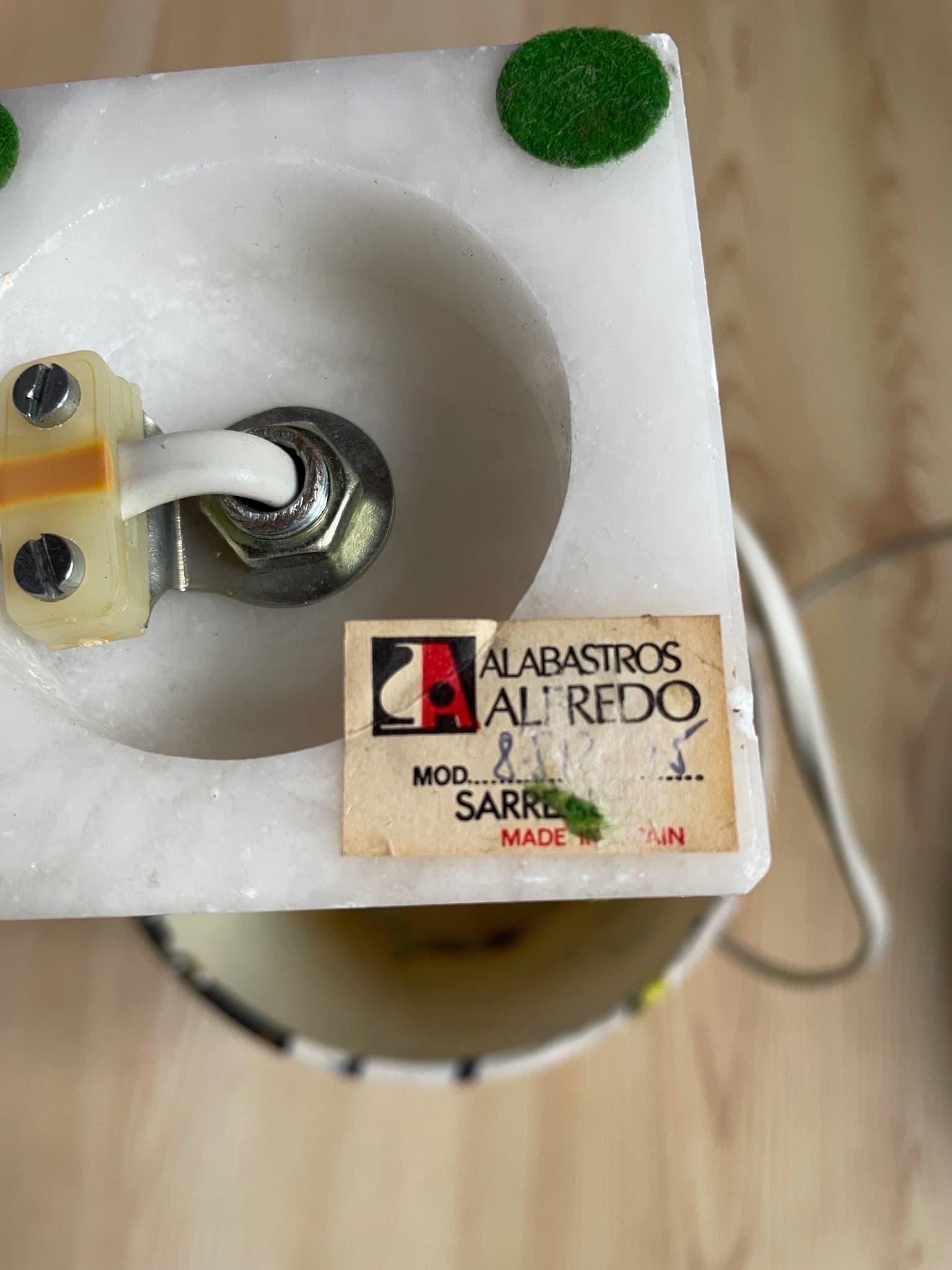1970 Vintage Alabasterbordslampa från Alabastros Alfredo - Tillverkad i Spanien