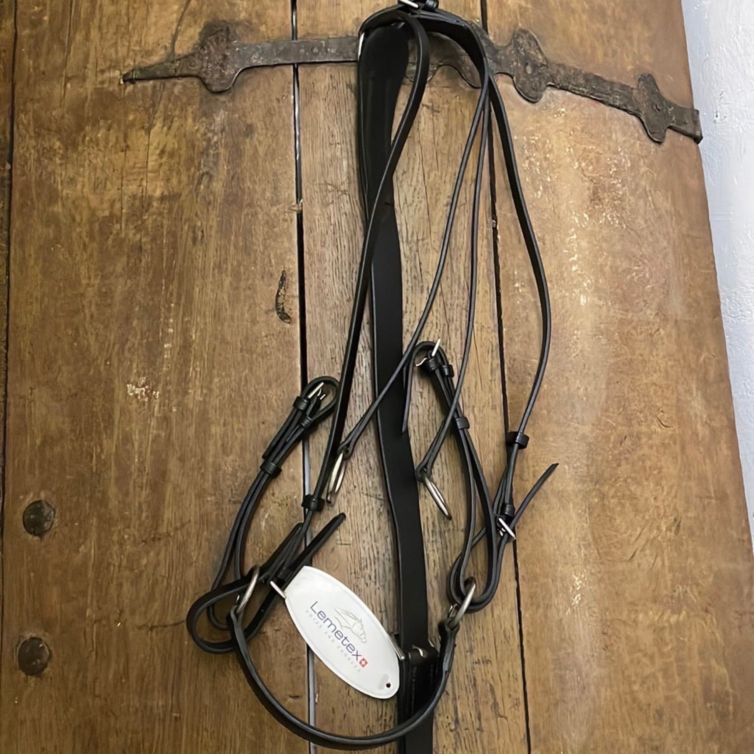 Förbygel med martingal full svart från Lemetex Ny