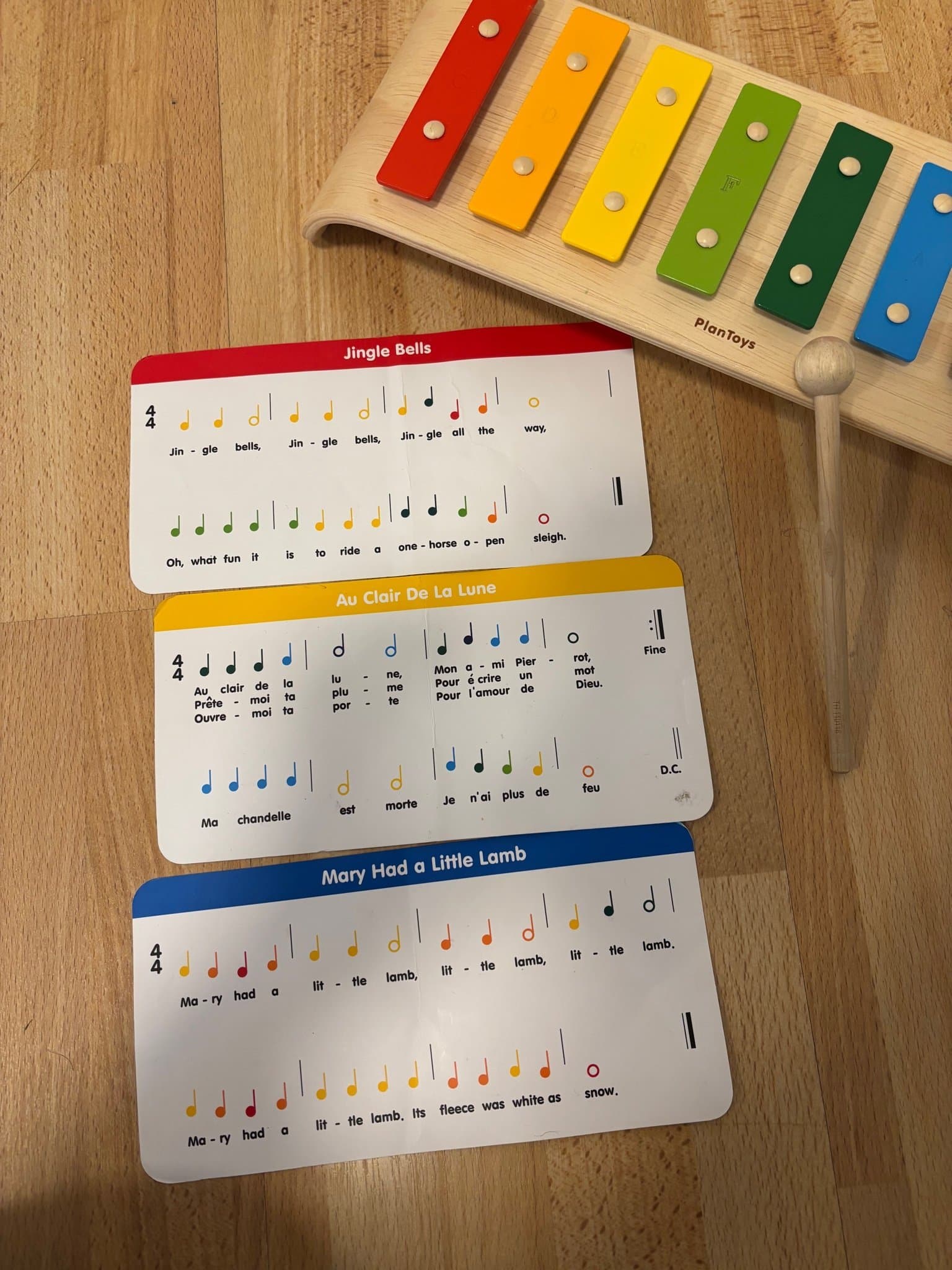 PlanToys Xylofon med noter xylofon trä och metall