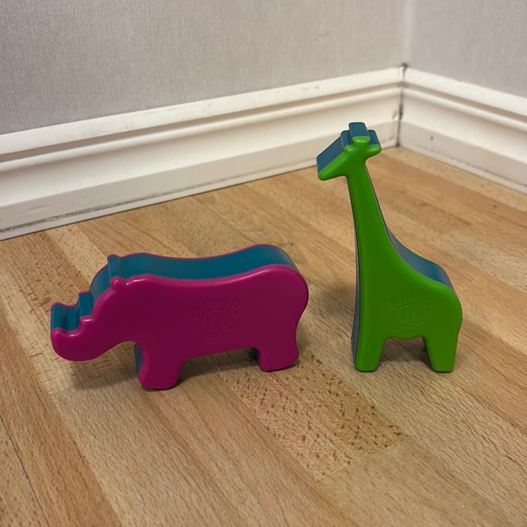 RhythmMix Djurformade rytminstrument Skallror - Noshörning och Giraff
