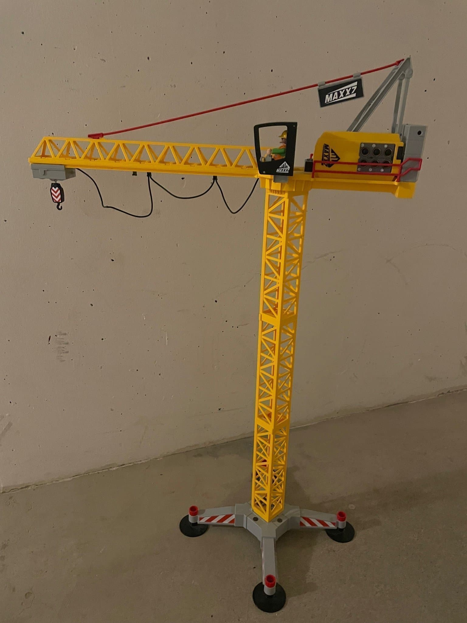 Playmobil Radiostyrd byggkran med byggdel (ca. 1m hög)