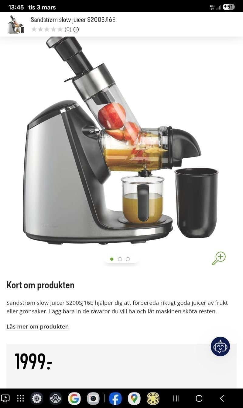 Sandström slow juicer S200SJ16E