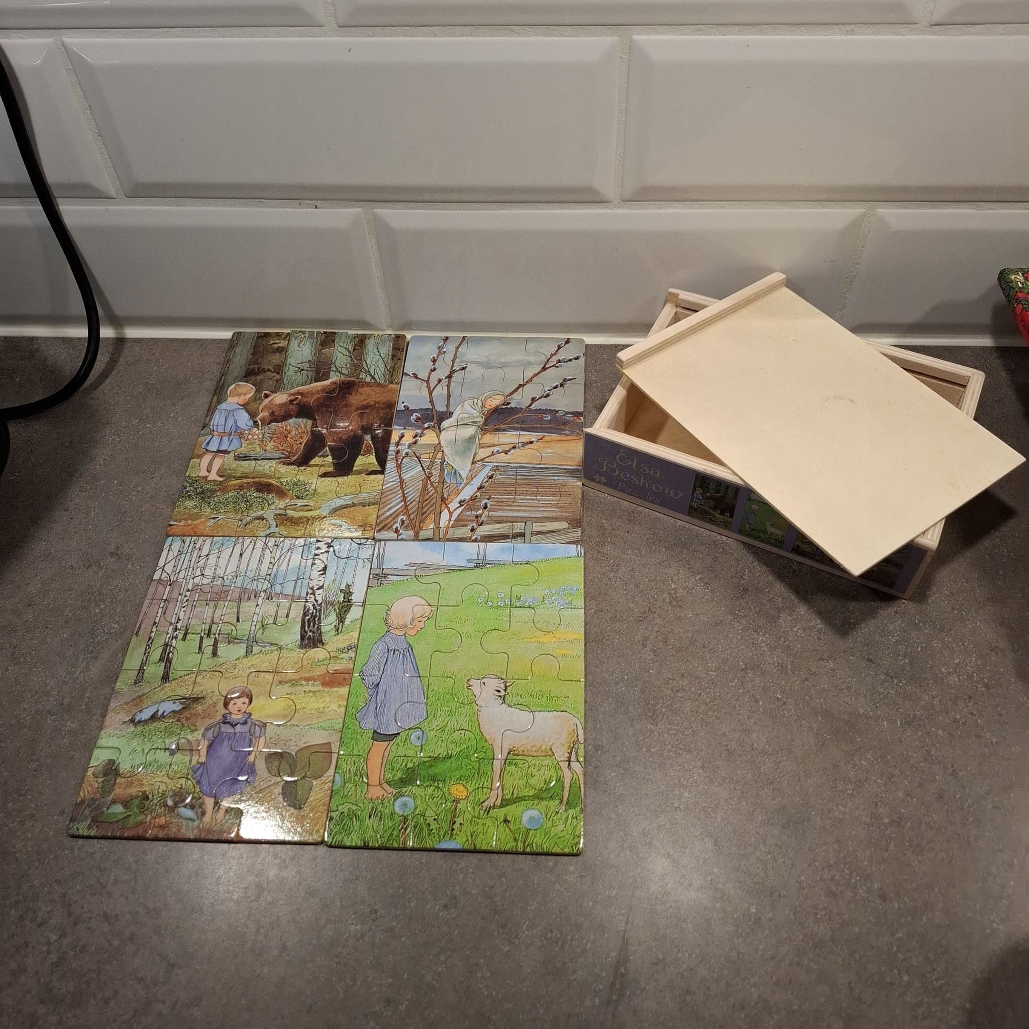 Elsa Beskow Pussel i trälåda