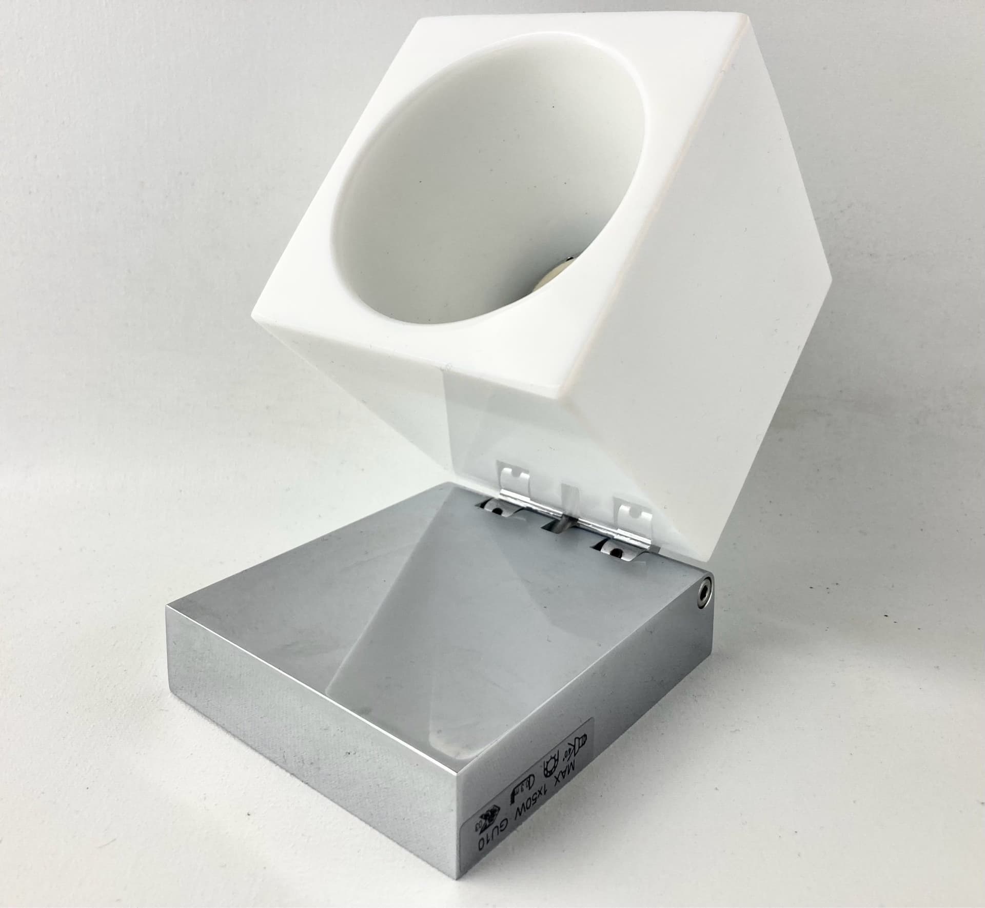 Fabbian Cubetto vägglampa vit glas krom Pamio design Italy oanvänd i kartong