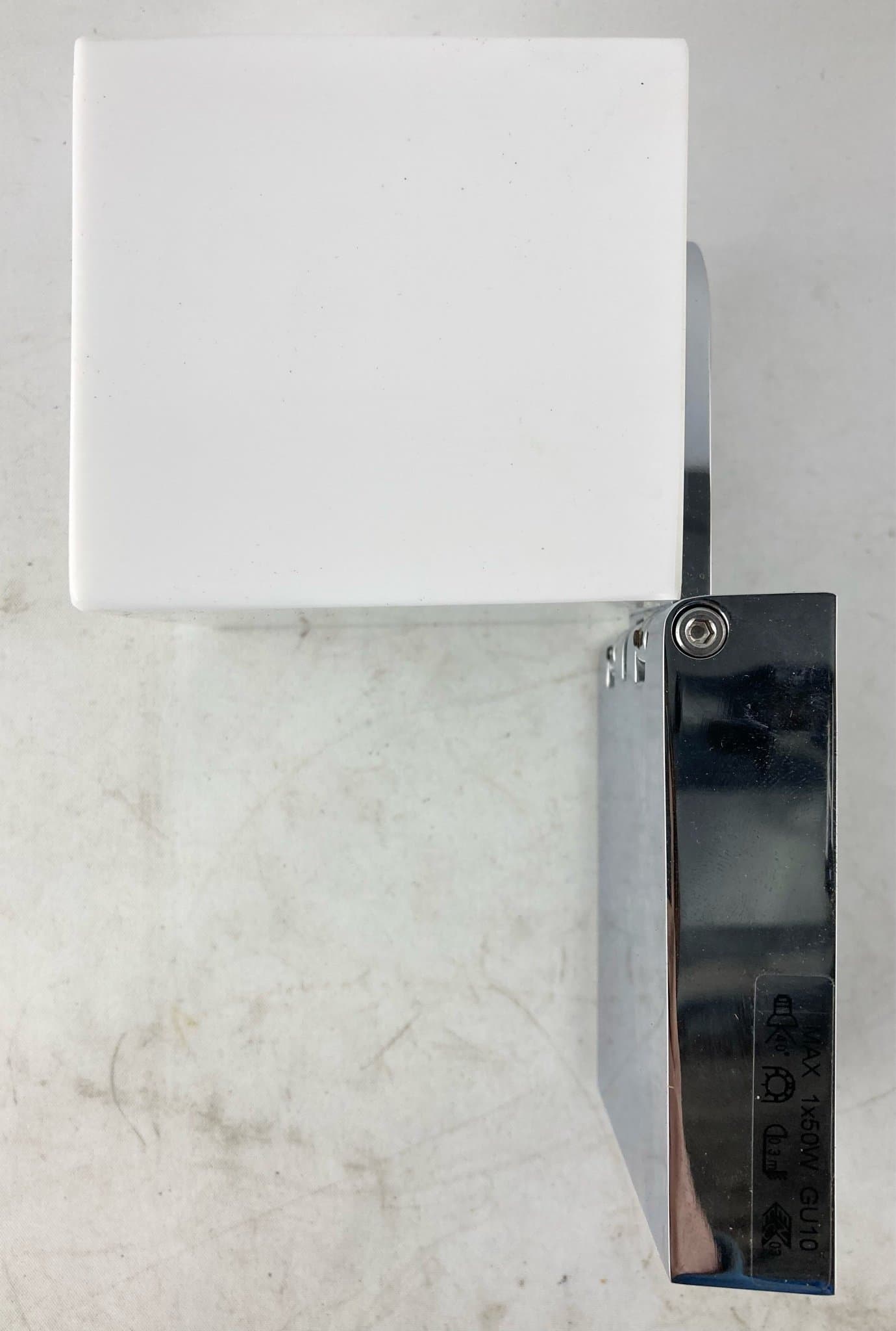 Fabbian Cubetto vägglampa vit glas krom Pamio design Italy oanvänd i kartong