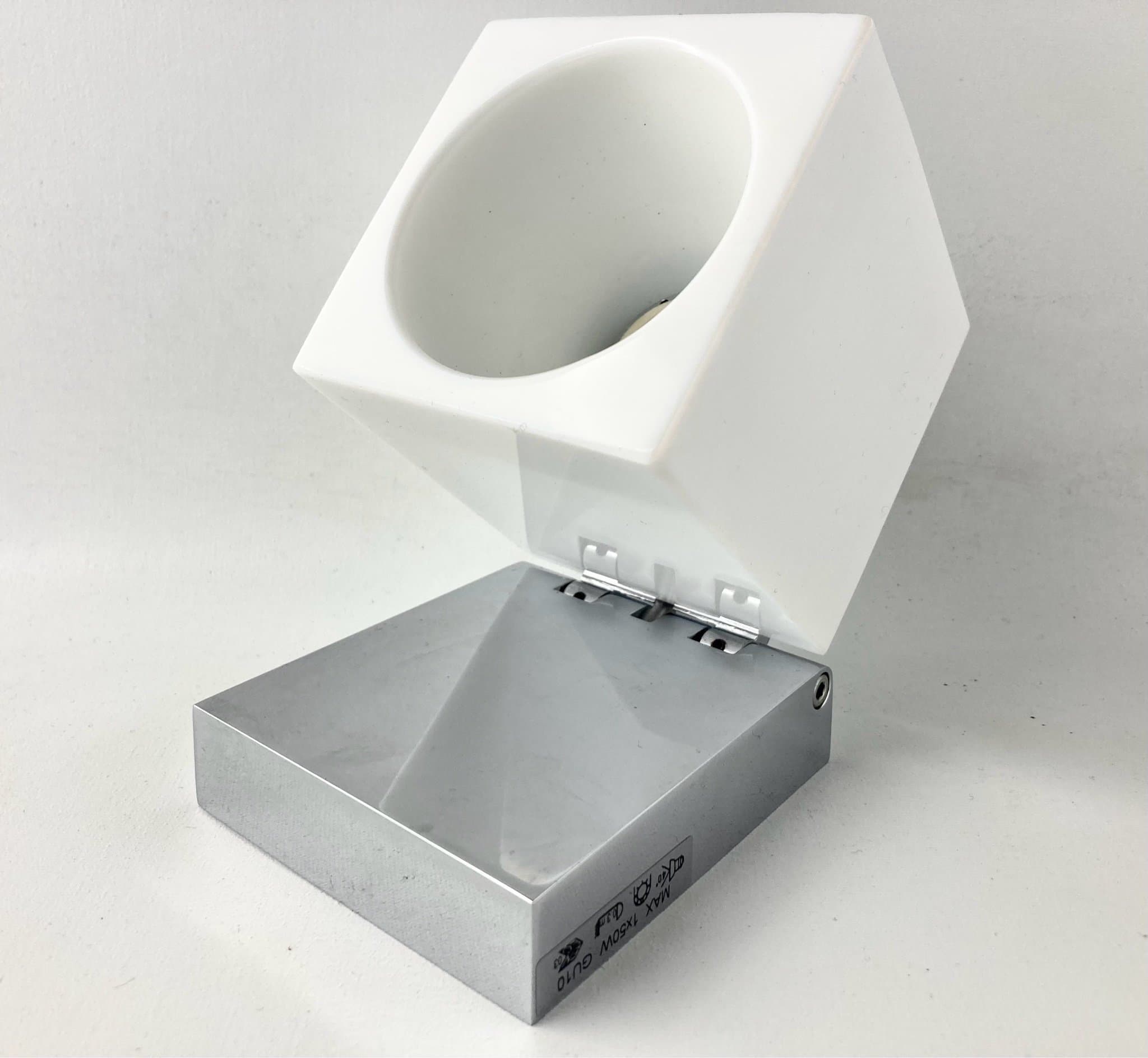 Fabbian Cubetto vägglampa vit glas krom Pamio design Italy oanvänd i kartong