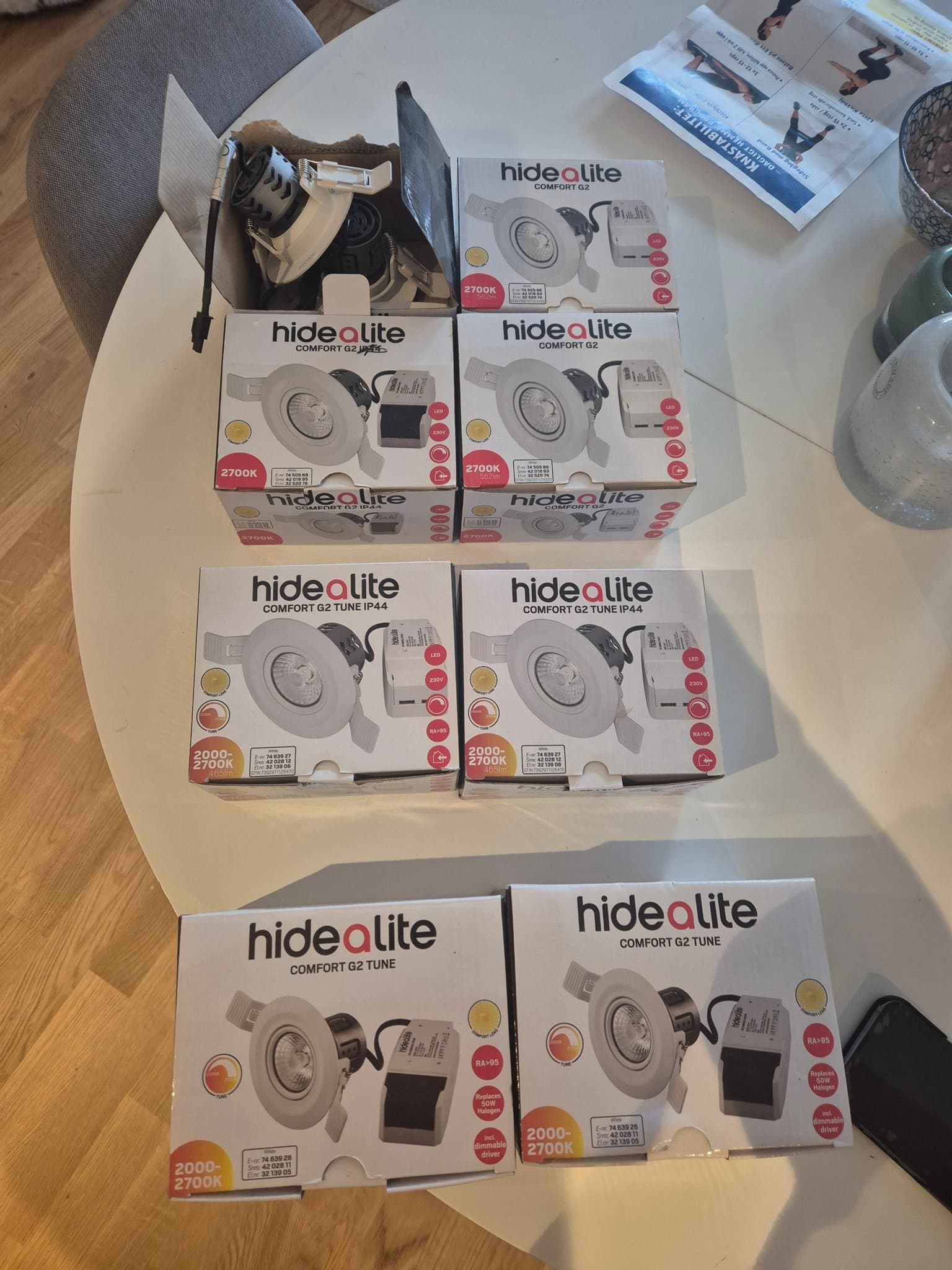 Hidealite Comfort G2 och Comfort G2 Tune LED-downlights