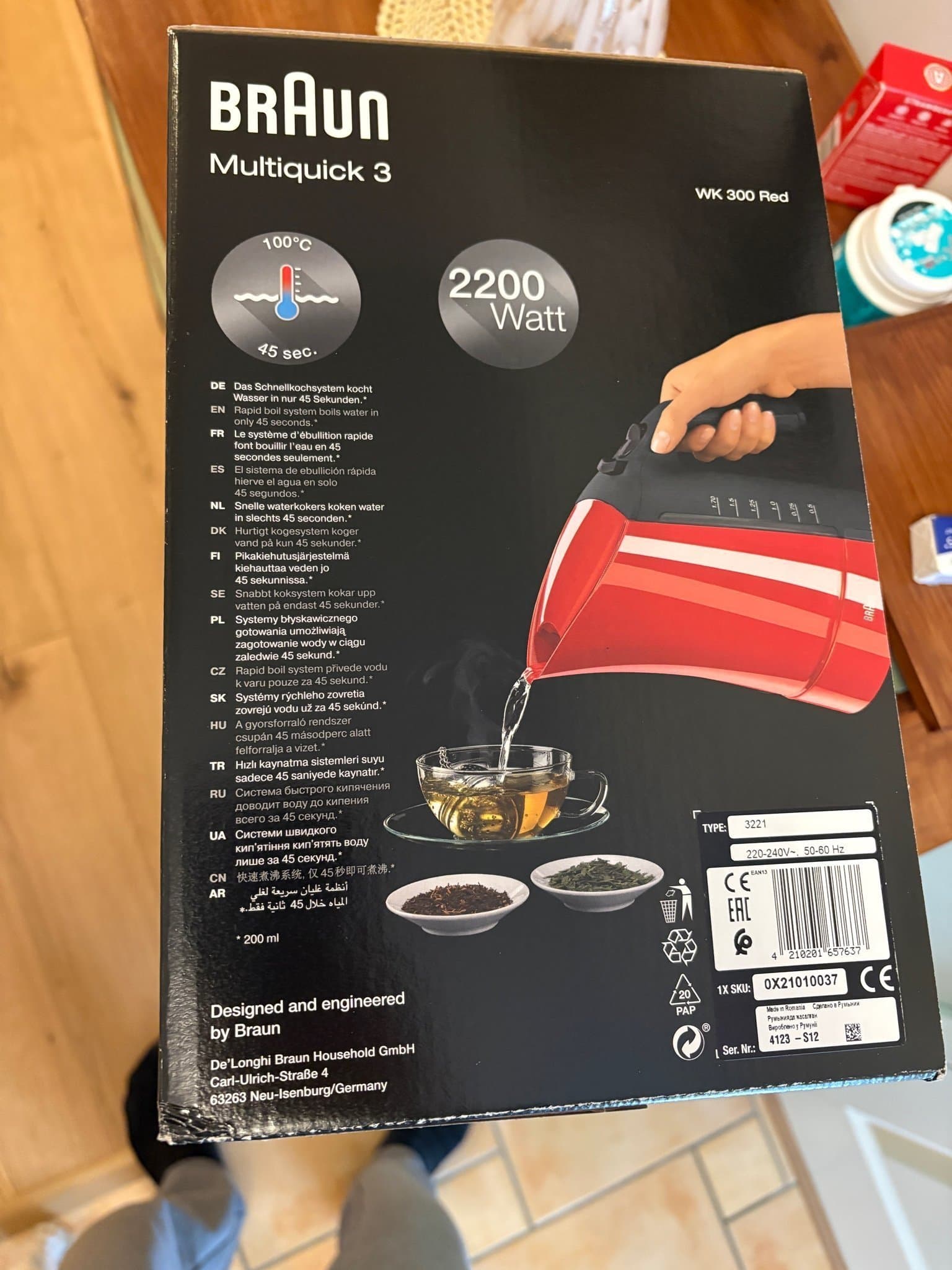 Braun Multiquick 3 Vattenkokare WK 300 Röd