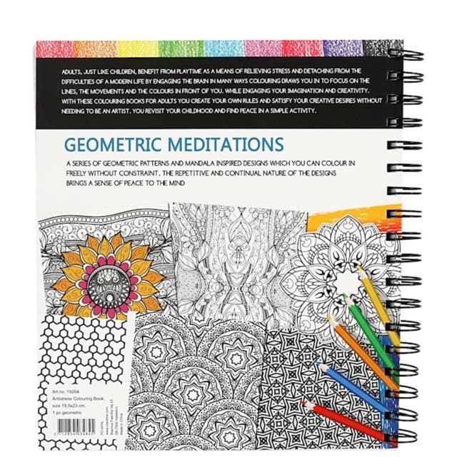 Målarbok Antistress Geometric Meditations, 64sidor
