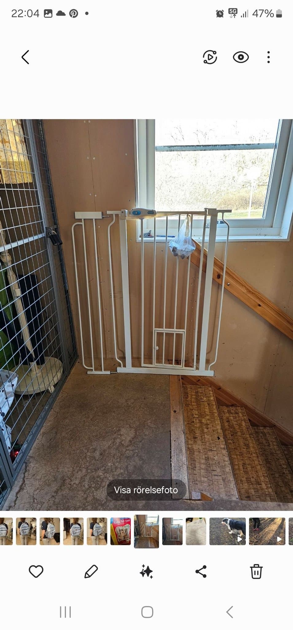 Extra hög husdjursgrind med liten husdjursdörr