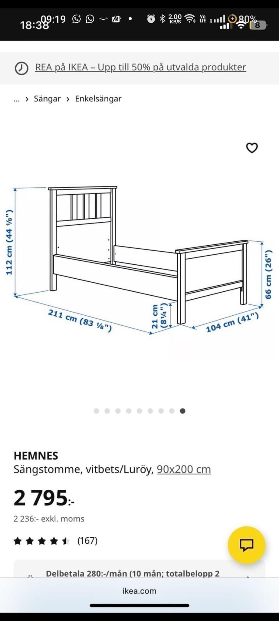 HEMNES Sängstomme med Luröy