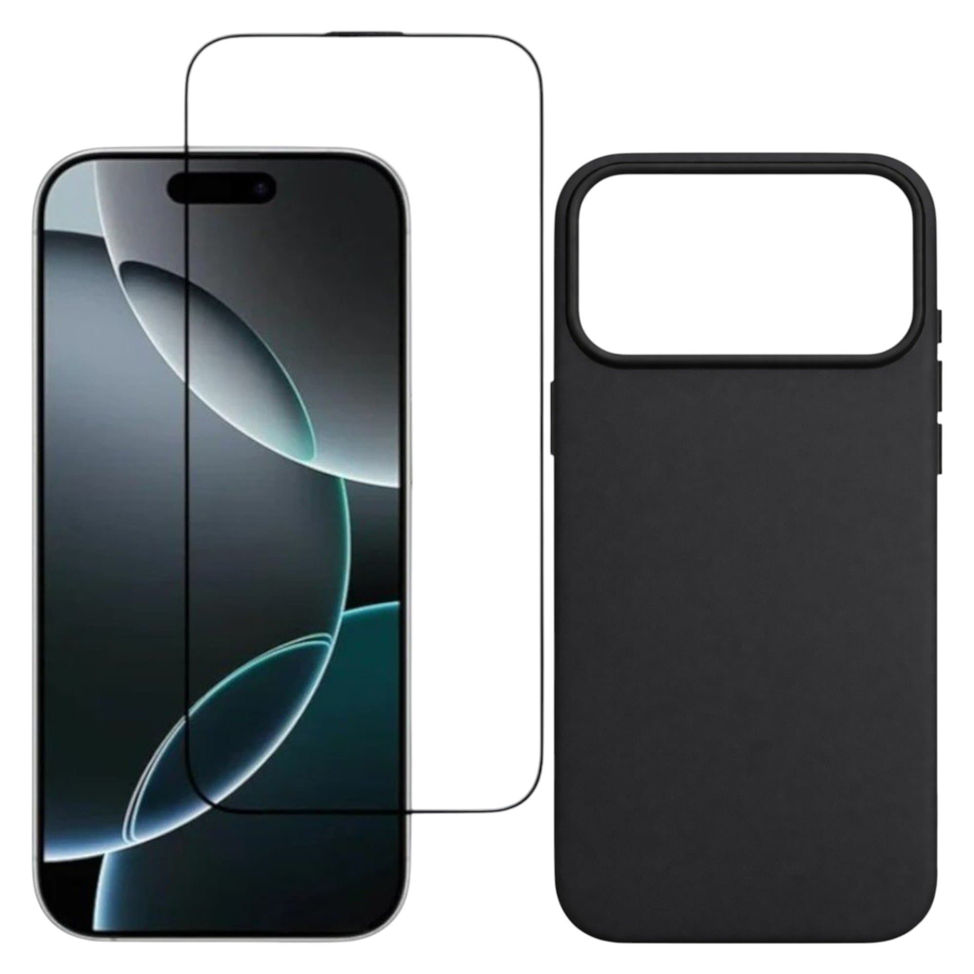 [Paket] iPhone 17 Pro - Svart Skal + 9H Härdat Glas Skärmskydd