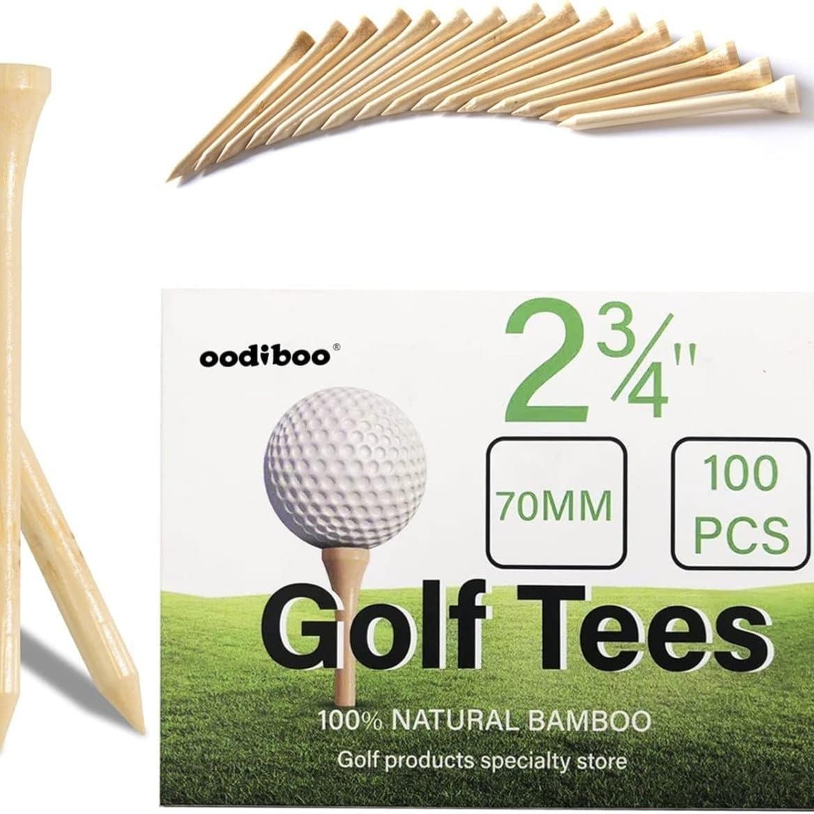 [Ny] 100 Stycken Golfpeggar Peggar Golf Tees 70 mm Bambu Trä Peg