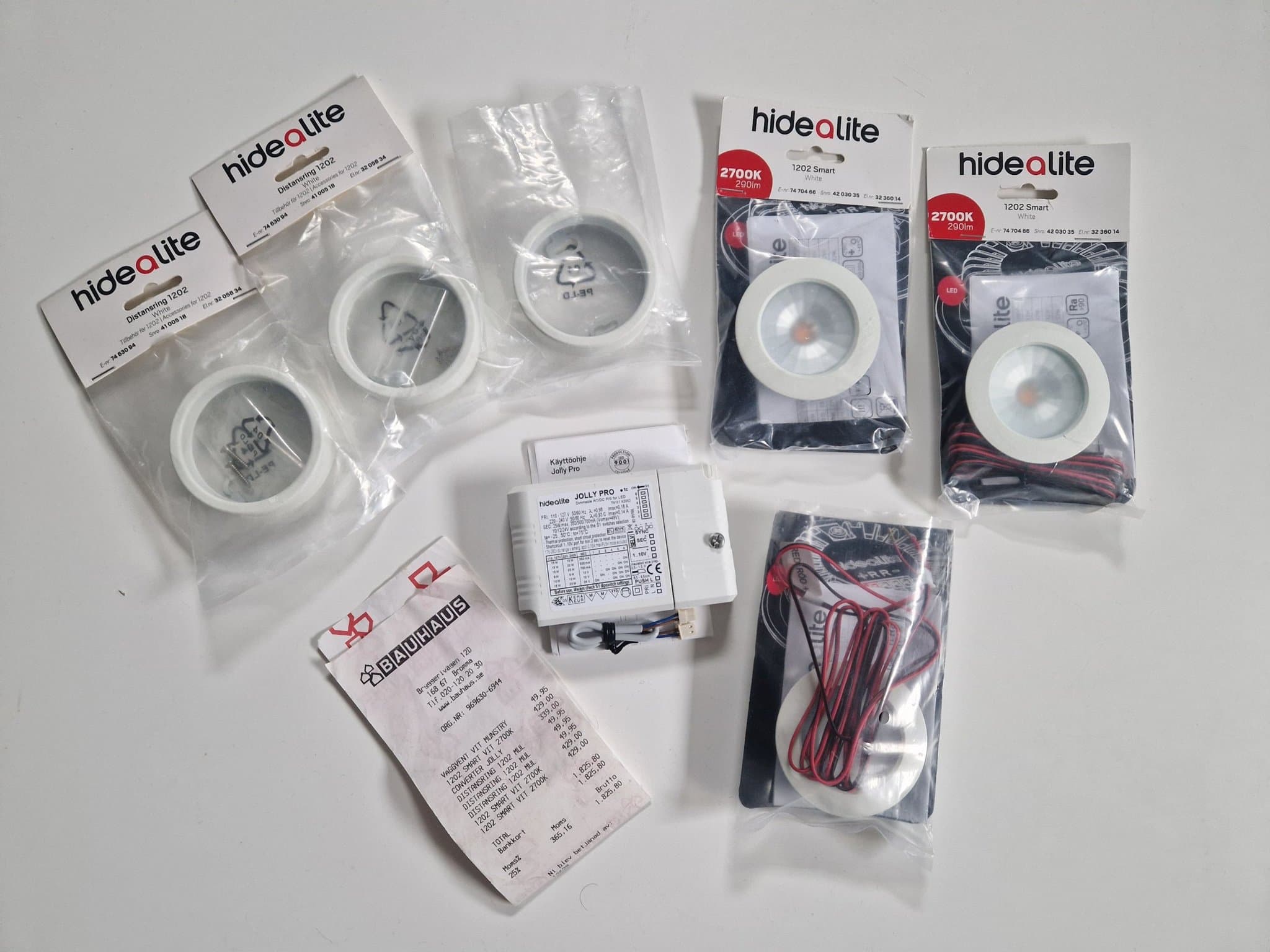 3st Hidealite 1202 Smart LED-spotlights med Jolly Pro-drivdon