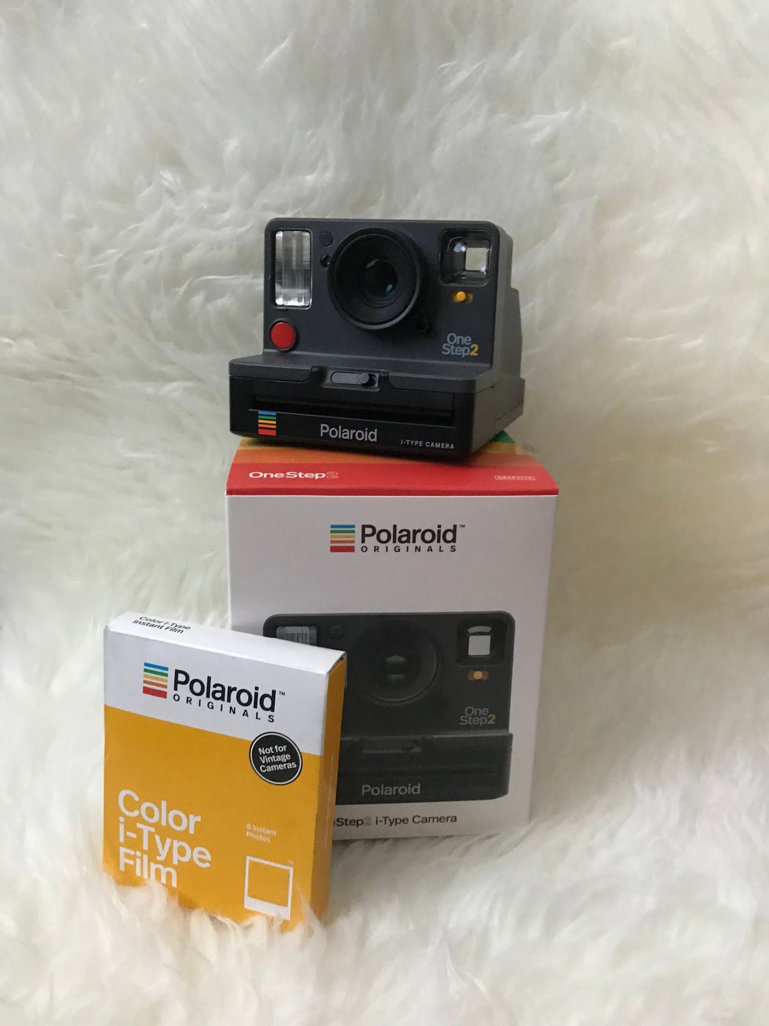 Polaroid OneStep 2 i-Type Kamera med färgfilm, boxen (laddare+instruktion etc)