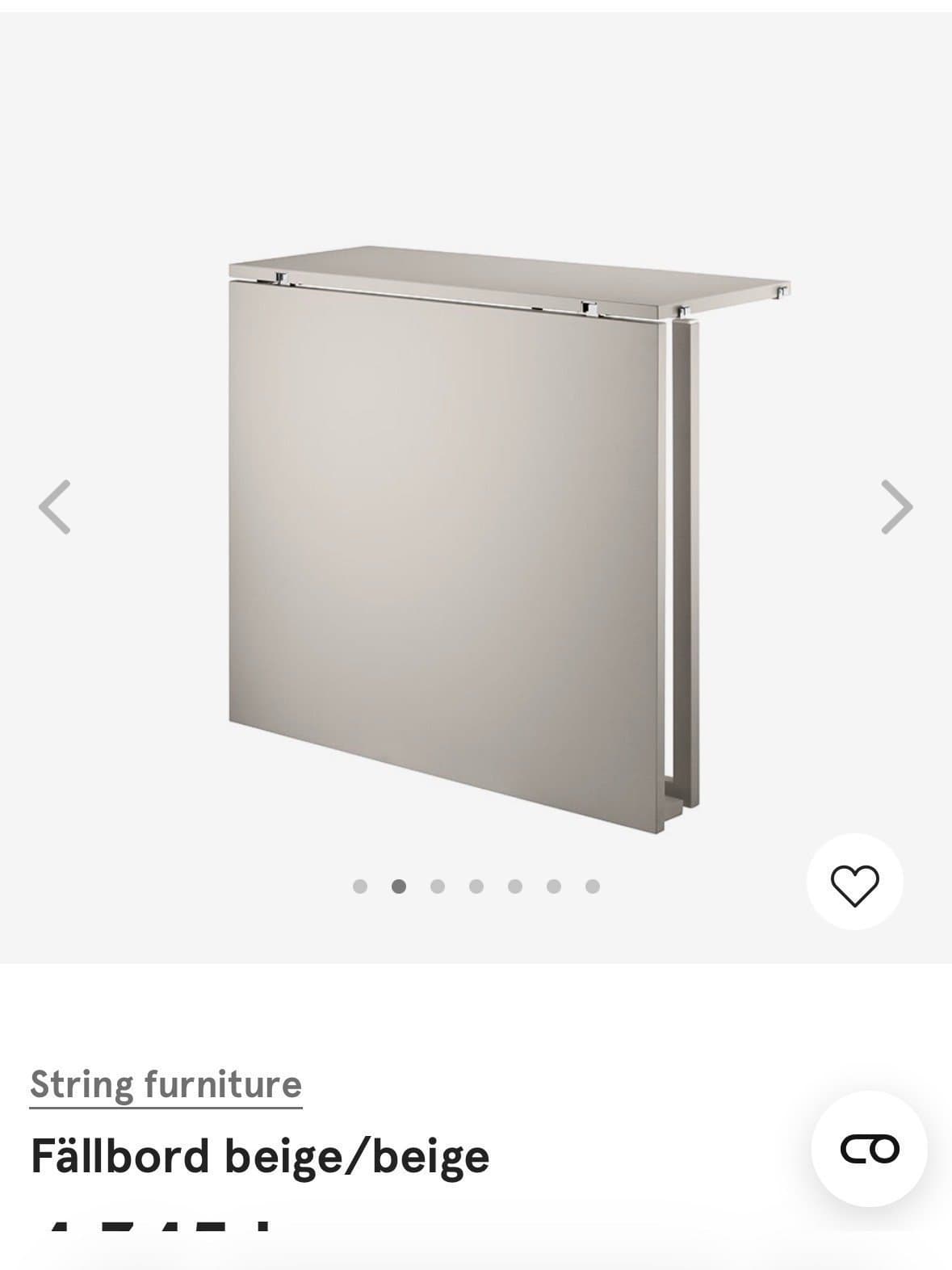 String Furniture Fällbord beige
