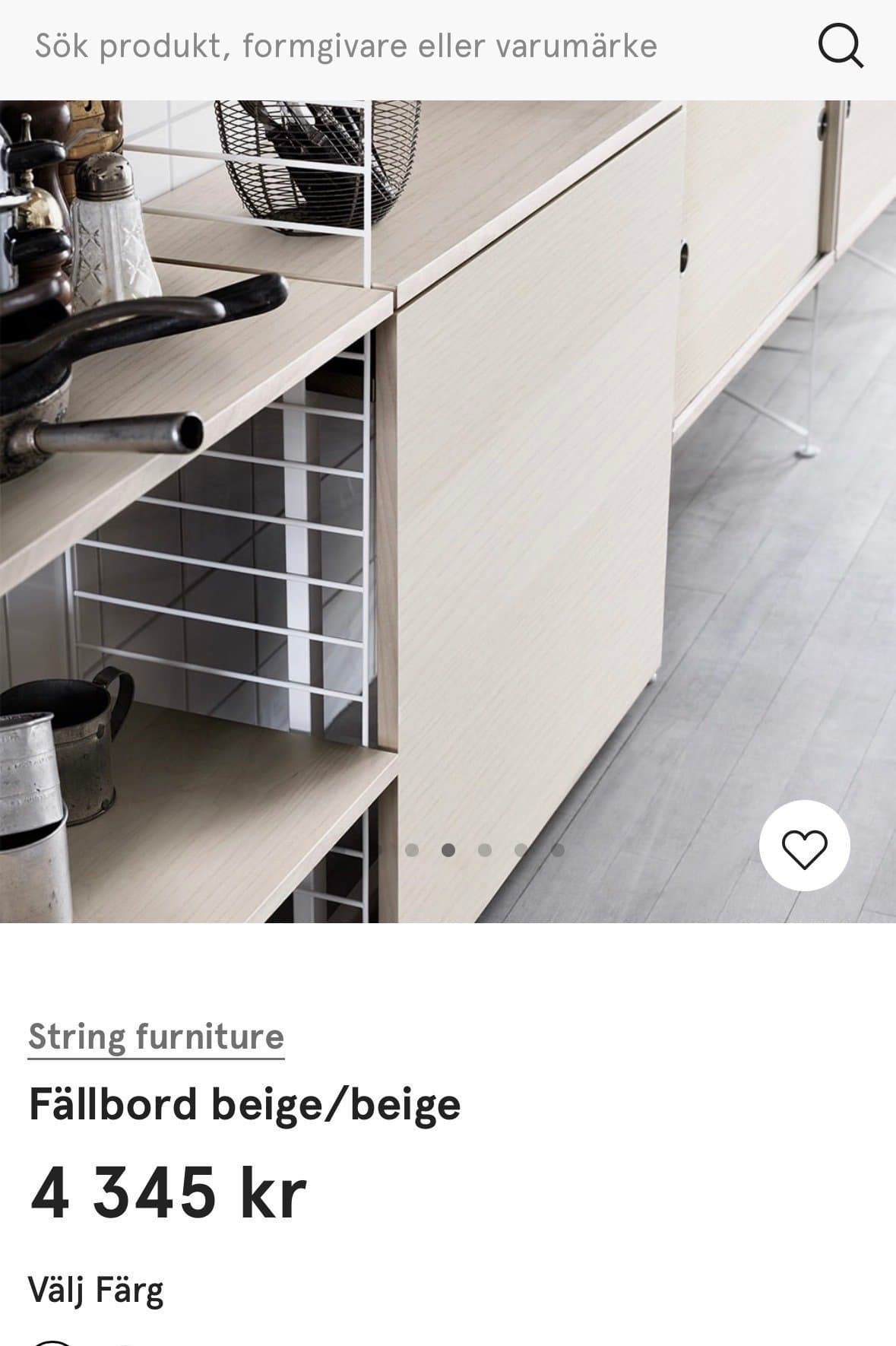 String Furniture Fällbord beige
