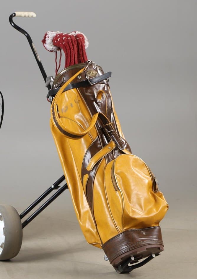 Vintage golfset med vagn och bag