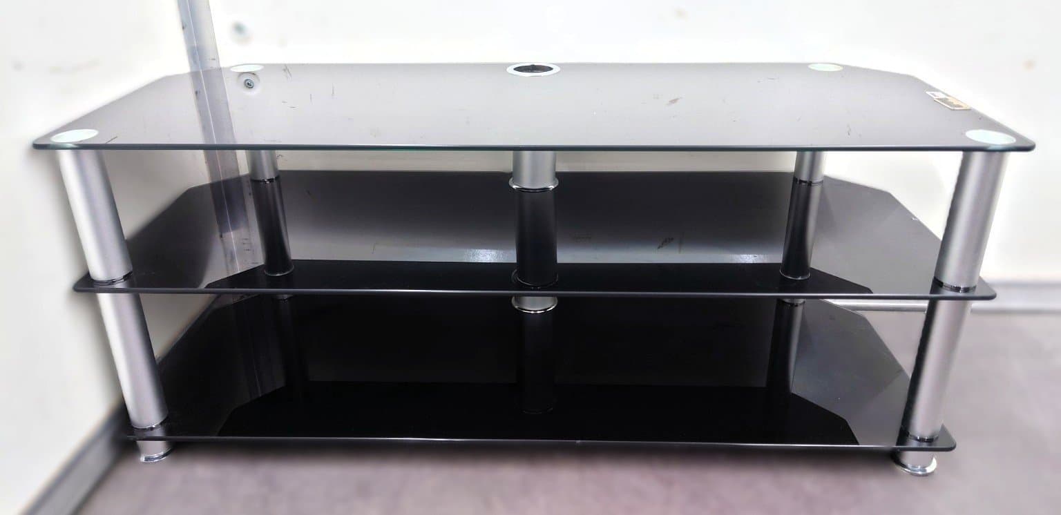 TV-bänk / mediabänk i glas – Multibrackets 120*45*50