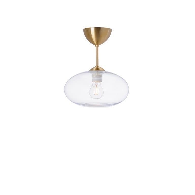 Taklampa Plafond i Mässing och Klart Glas, nypriss 1899