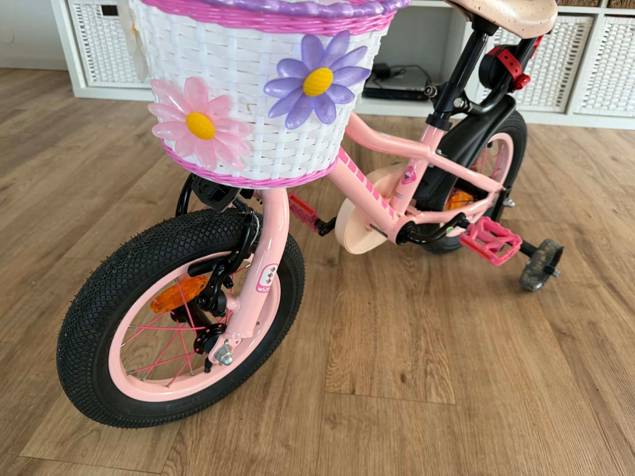 Barncykel 12 tum med stödhjul och handtag