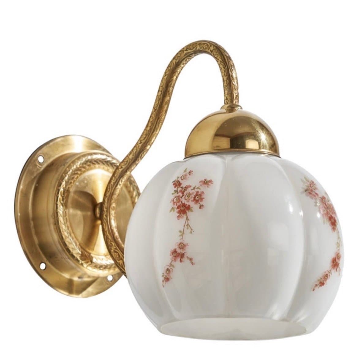 Vintage vägglampa med pumpaformad glaskupa