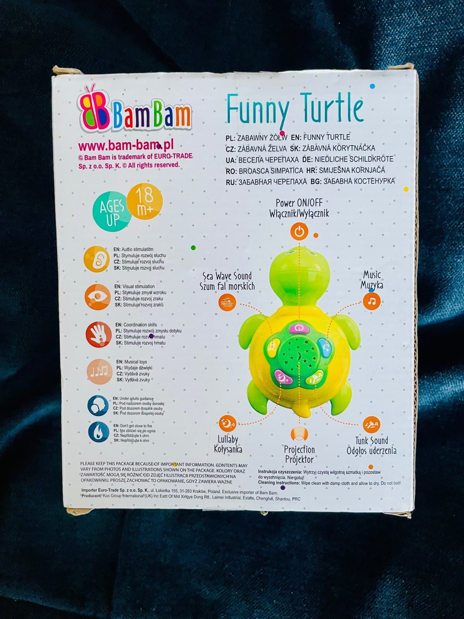 Bam Bam Funny Turtle Leksakssköldpadda med Ljus och Ljud